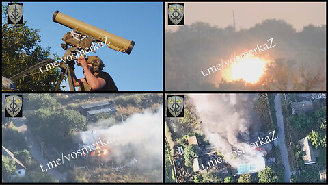 Russian Kornet ATGM unit burns Ukrainian positions and equipment