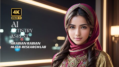 [4K] AI Artistry Lookbook l Video- Ai Lookbook Girl l Arabian-Noor Embroidered Ensemble