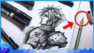Drawing Final Fantasy 7 Remake - Cloud Strife