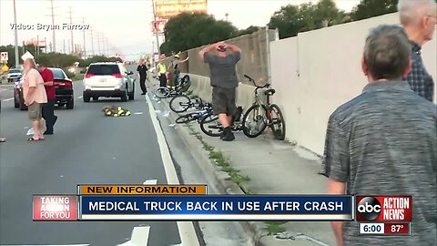 4 bicyclists hit after wheelchair liftgate flies off truck