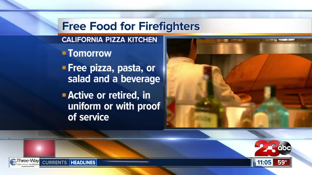 Free Food for Firefighters on Tuesday