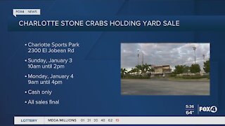 Charlotte Stone Crabs holding yard sale