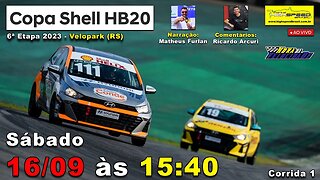 🔴 COPA SHELL HB20 | Corrida 1 | 6ª Etapa 2023 | Velopark (RS) | Ao Vivo