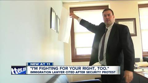 Immigration lawyer cited after security protest