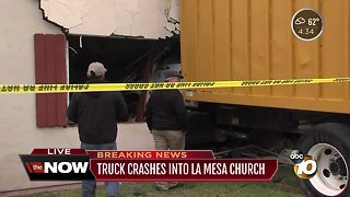 Truck crashes into La Mesa church