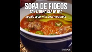Noodle Soup with Beef Meatballs