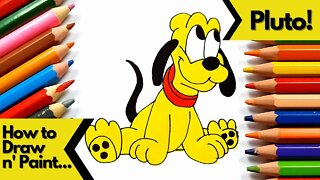 How to draw and paint Pluto from Disney