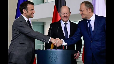 Macron, Scholz und Tusk, während das Trio versucht