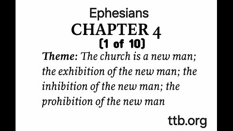 Ephesians Chapter 4 (Bible Study) (1 of 10)