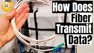 How does fiber transmit data & how does light carry data?