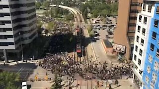 Timelapse of Black Live Matter protest in Canada