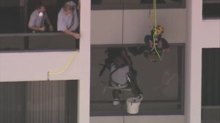 VIDEO: Crews rescue worker from high-rise building in North Palm Beach