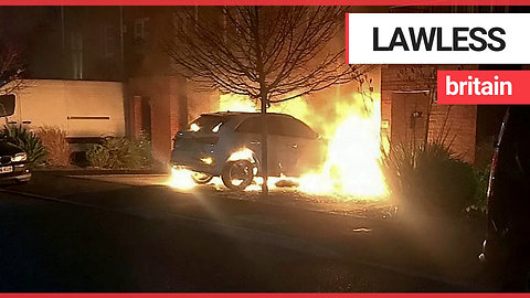Couple catch arsonists torching their £40,000 Audi on CCTV