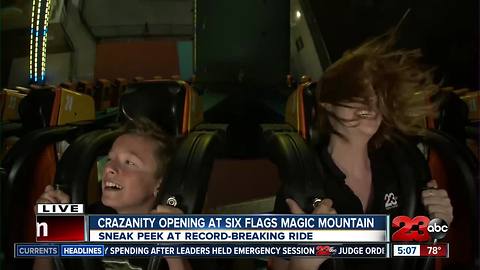 Cody and Leah test out "CraZanity" ride at Six Flags