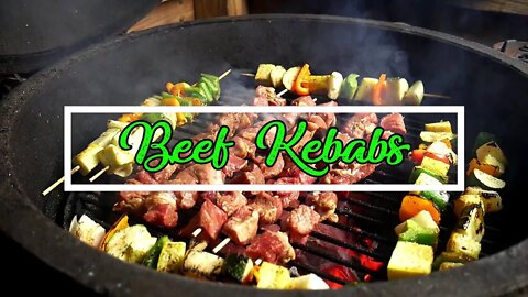 Beef and Veggie Kebabs on the Big Green Egg by way of the Blackstone