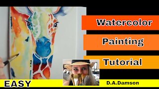 Watercolor Painting Tutorial Easy Giraffe
