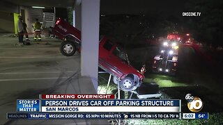 Person drives off San Marcos parking structure
