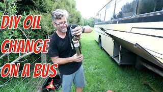 MESSY OIL CHANGE ON THE TINY HOME BUS CONVERSION | Bus Life NZ | Episode 101