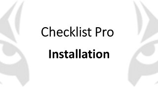 Checklist Pro - Installation