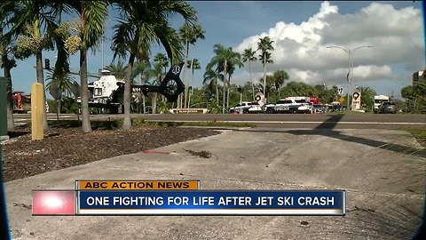 Two jet skis collide in Clearwater, leaving one rider with life-threatening injuries