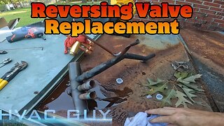 Full Video Of Reversing Valve Replacement! Rheem Package Unit! #hvacguy #hvaclife