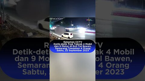 Rekaman CCTV Detik-detik Truk Rem Blong Tabrak 4 Mobil dan 9 Motor di Bawen, Jateng #bawen #truk