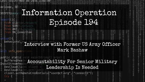 Information Operation - Mark Bashaw On The Bioweapon Use On US Military Forces 11/3/23