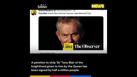 'Sir' Tony Blair Half a million sign petition against the New Year honour
