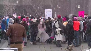 Winter weather doesn't stop people from attending Women's March 2019 in Cleveland