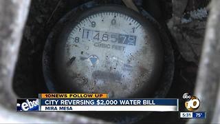 City reversing $2,000 water bill