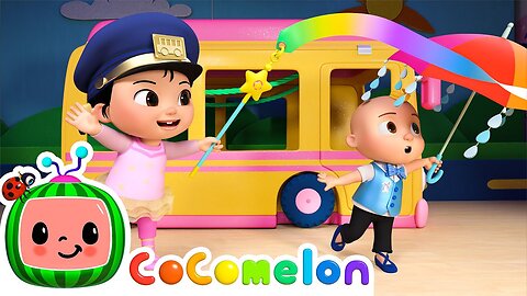 Wheels on the Bus (Cece's Pretend Play Version) | CoComelon Nursery Rhymes & Kids Songs