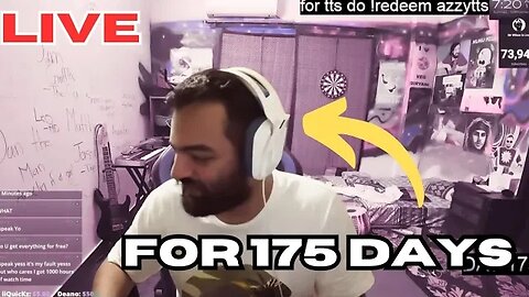 This guy has been streaming LIVE for 175 days and he's not gonna stop until he hits 100k subs