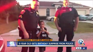 5-year-old gets birthday surprise from Port St. Lucie police