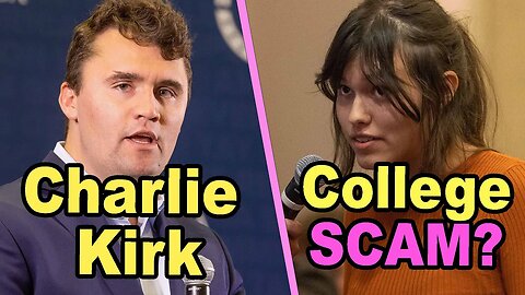 Charlie Kirk DEBATES Student On The COLLEGE SCAM *full Q&A clip*