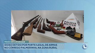 Prisão em Cuparaque: Idoso detido por Porte Ilegal de Armas no Córrego Palmeirinha, na Zona Rural.