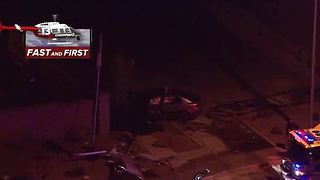 Car crashes into wall near Russell, Durango