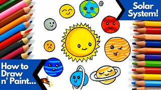 How to draw and paint Solar System