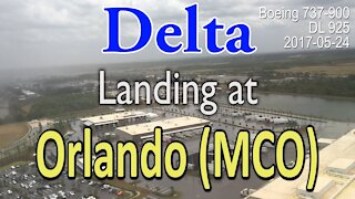 Delta flight landing at MCO (Orlando International Airport) in 737-900