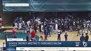 Escondido school officials meet to denounce racism after basketball game