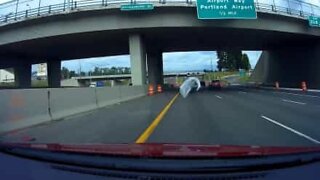 Plastic covers windshield and completely blocks driver's visibility