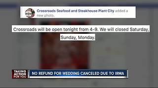 Venue refused refund to couple after Irma forces wedding cancellation