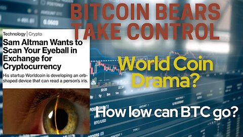 Bitcoin Breaks Range to the DOWNSIDE! How low can BTC go? World Coin Launch. DOGE Coin and X!