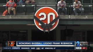 Baseball legend Frank Robinson honored before Oriole's home opener