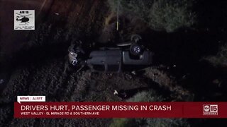 Drivers hurt, passenger missing in west Valley crash