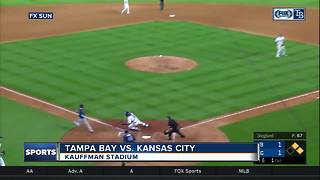 Adeiny Hechavarria shimmies past Salvador Perez at plate as Rays squeak past Royals