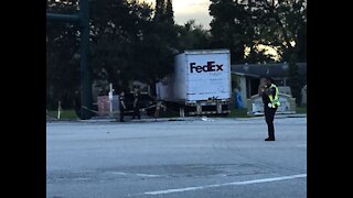 FedEx truck crashes into house in West Palm Beach