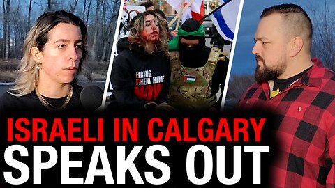 Israel supporter re-enacts Hamas horrors in downtown Calgary