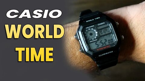 Casio World Time Watch James Bond Cool Quick Open Box Review AE-1200WH