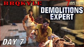 Clearing out an underground church. (7 Days to Die - Demolitions Expert: Day 7)