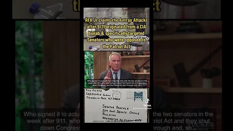 RFK Jr claims 9/11 Anthrax Attacks originated from CIA Biolab targeting those opposed to Patriot Act